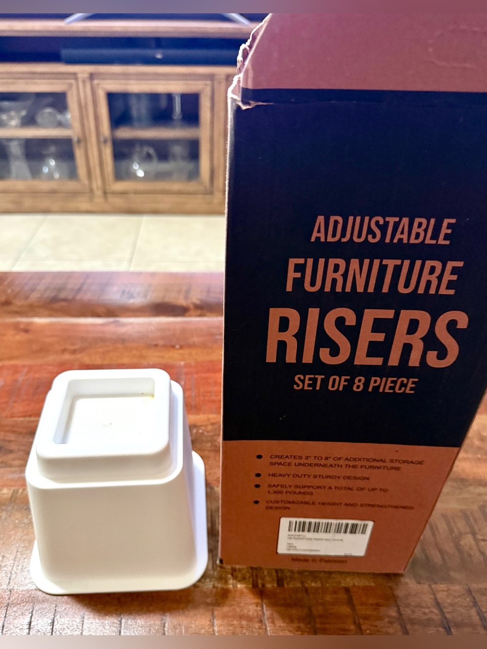 Adjustable Furniture Risers Set of 8 - White NWT